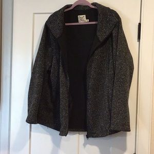 Black & white heather sweater jacket